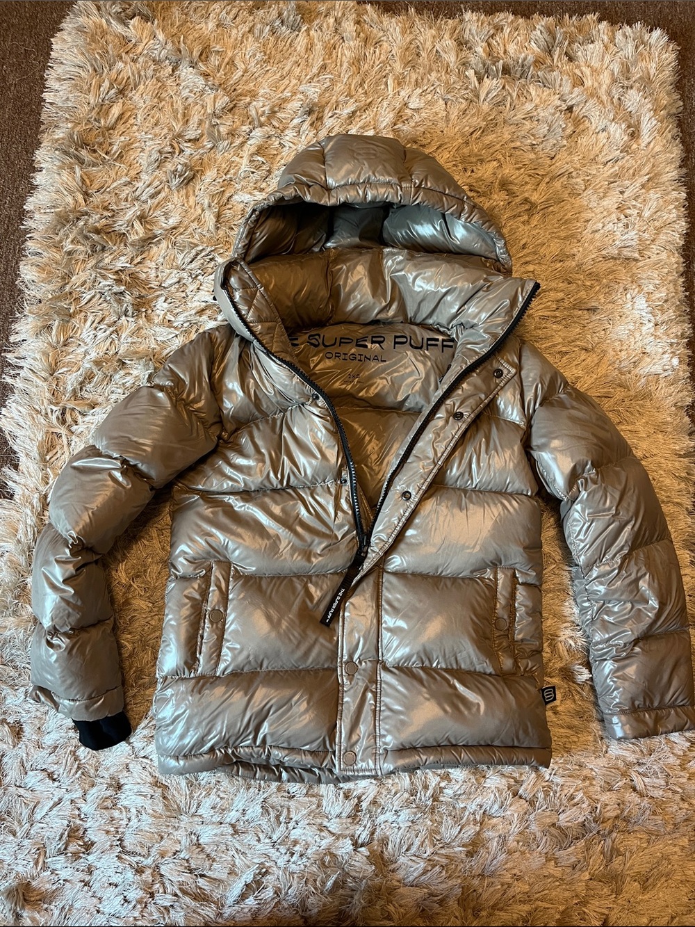 Super Puff Original Metallic Puffer Jacket - Taupe